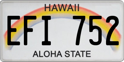 HI license plate EFI752