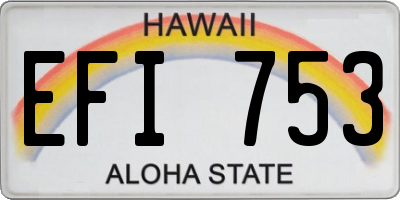 HI license plate EFI753