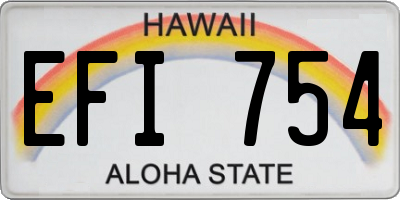 HI license plate EFI754