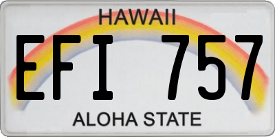 HI license plate EFI757