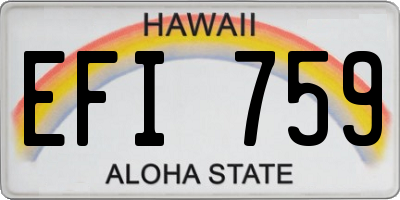 HI license plate EFI759