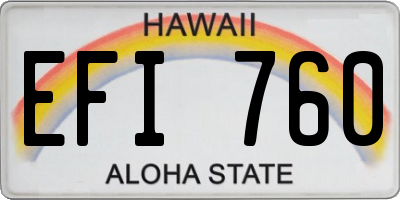 HI license plate EFI760