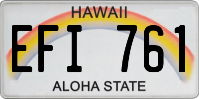 HI license plate EFI761