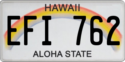 HI license plate EFI762