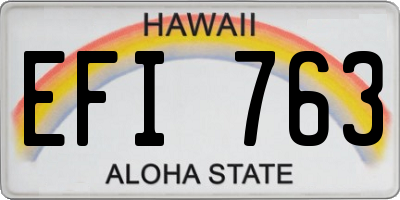 HI license plate EFI763