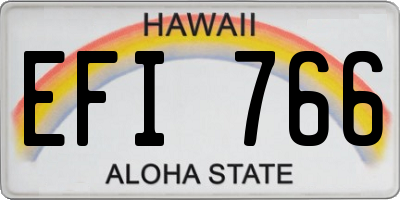 HI license plate EFI766