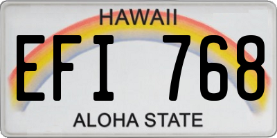 HI license plate EFI768