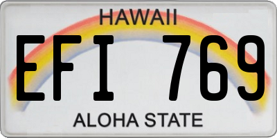 HI license plate EFI769