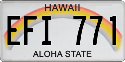 HI license plate EFI771