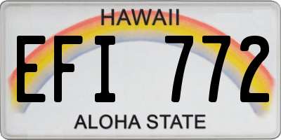 HI license plate EFI772