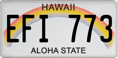 HI license plate EFI773