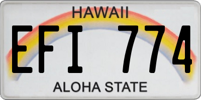 HI license plate EFI774