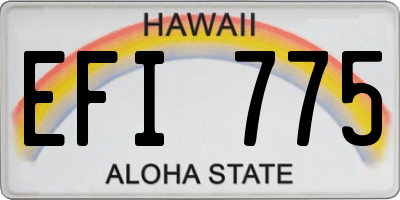 HI license plate EFI775