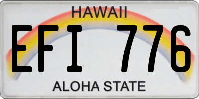 HI license plate EFI776