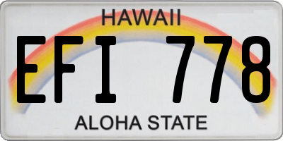 HI license plate EFI778