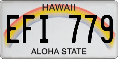 HI license plate EFI779