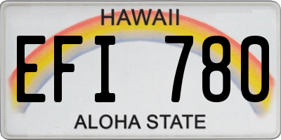 HI license plate EFI780