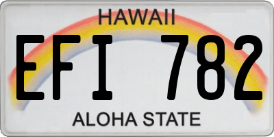 HI license plate EFI782