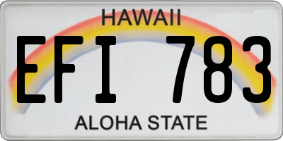 HI license plate EFI783