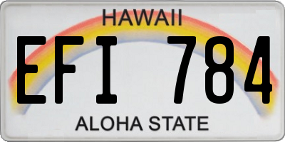 HI license plate EFI784