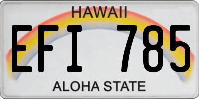 HI license plate EFI785