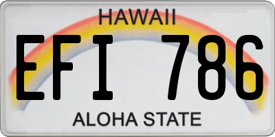 HI license plate EFI786