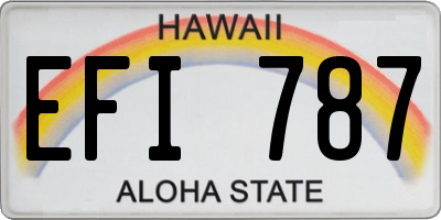 HI license plate EFI787