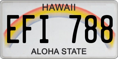 HI license plate EFI788