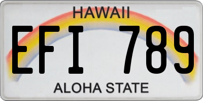 HI license plate EFI789