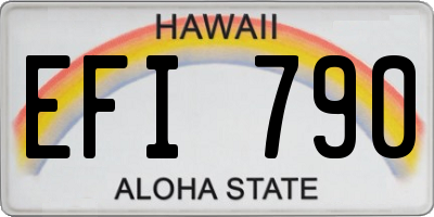 HI license plate EFI790