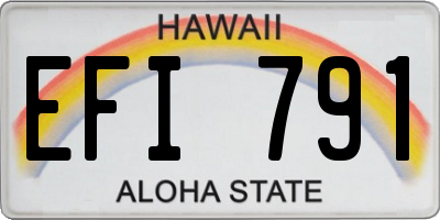 HI license plate EFI791