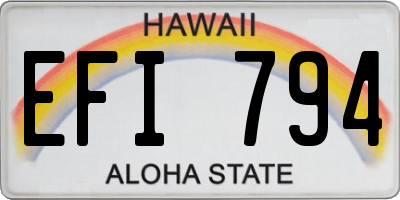 HI license plate EFI794