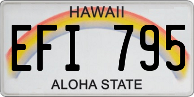 HI license plate EFI795