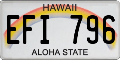 HI license plate EFI796