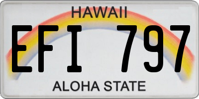 HI license plate EFI797