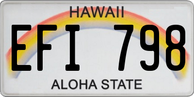 HI license plate EFI798