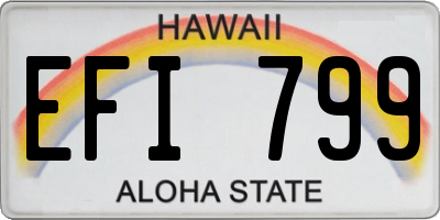 HI license plate EFI799