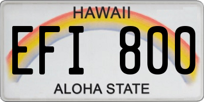 HI license plate EFI800