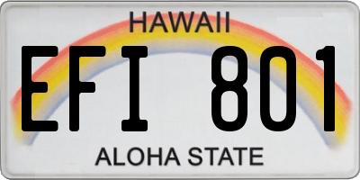 HI license plate EFI801