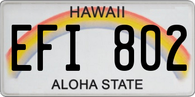 HI license plate EFI802