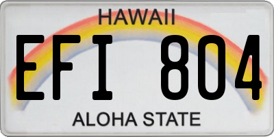 HI license plate EFI804