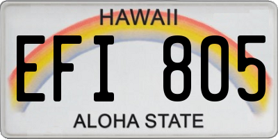 HI license plate EFI805