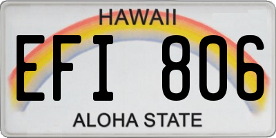 HI license plate EFI806