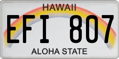 HI license plate EFI807