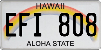 HI license plate EFI808