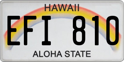 HI license plate EFI810