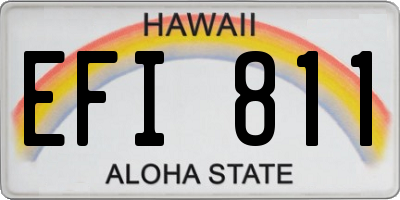 HI license plate EFI811