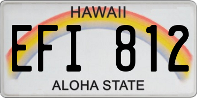 HI license plate EFI812