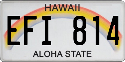 HI license plate EFI814