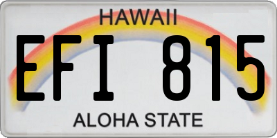 HI license plate EFI815